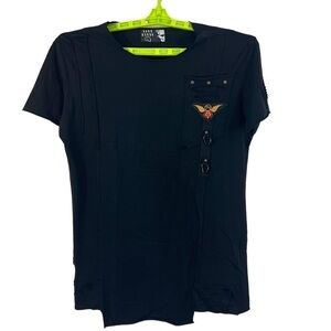 Hard & Soda Detailed Men’s Black T-Shirt Size Large
